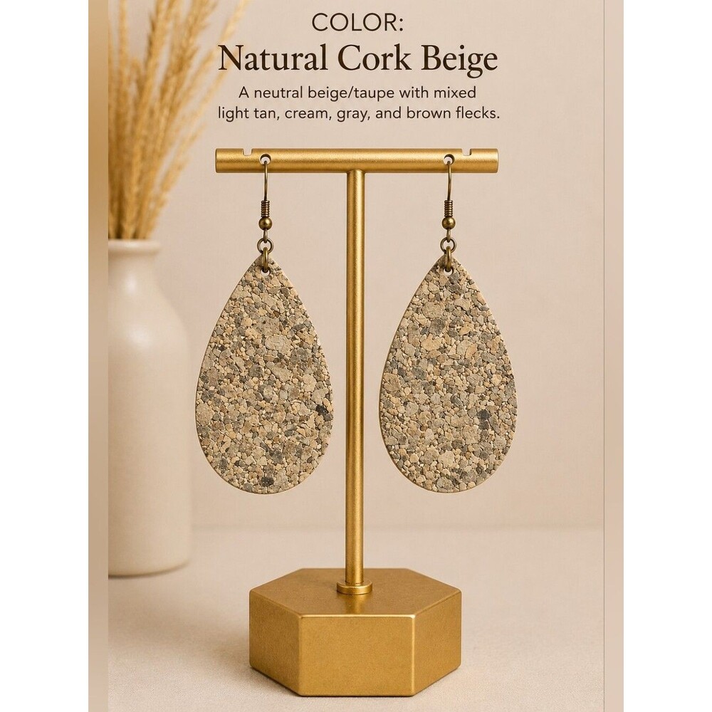 Plunder Design Emilee Oval Cork Drop Dangle Earrings - NIP